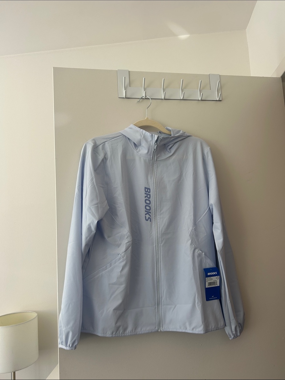 Brooks Pale Blue Hooded Canopy Jacket NWT